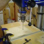 Setting up drill press to drill tuners